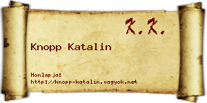 Knopp Katalin névjegykártya
